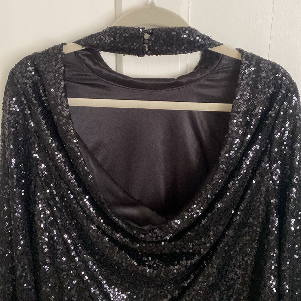 Black Sequin Top - image 4
